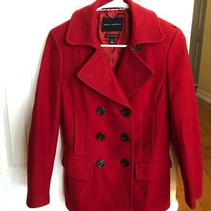Banana Republic Red Wool Coat Jacket Petite Small